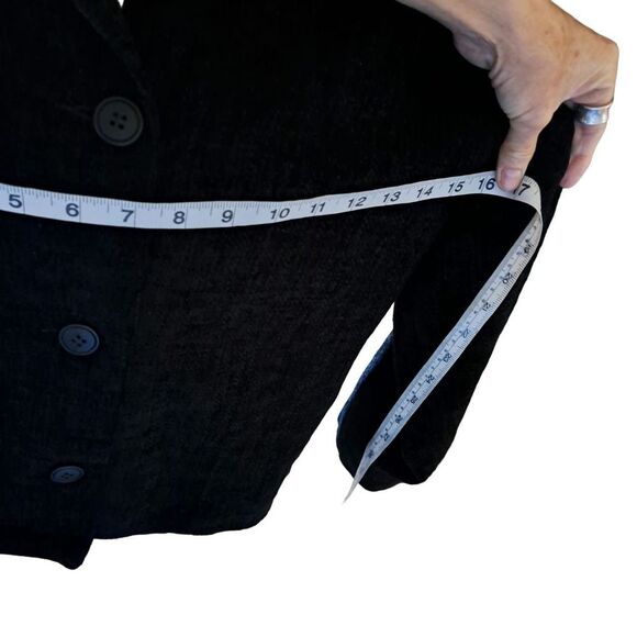 SALE! NWOT-Weave Of The Irish Handcrafted Black Boucle Knit Sweater Jacket Med - Picture 8 of 10